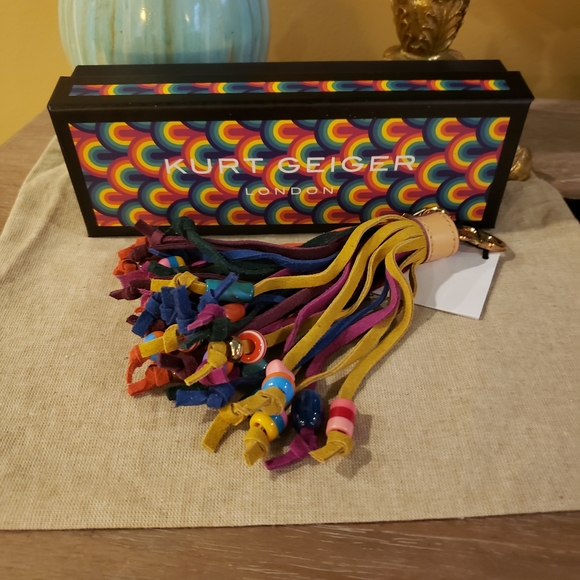 NIB! NWT! Kurt Geiger Colorful Tassel Keychain with Beads - Picture 2 of 5